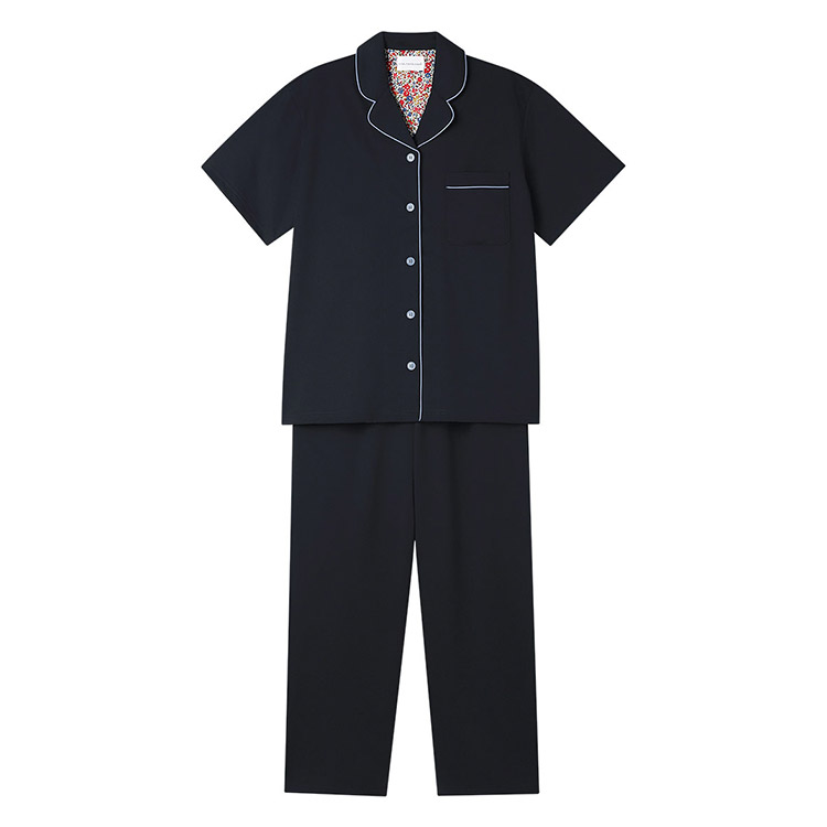 LP6628|ウンナナクール une nana cool 【綿混】両染ジャージ半袖パジャマ MADE WITH LIBERTY FABRIC パジャマ 上下セット M/L