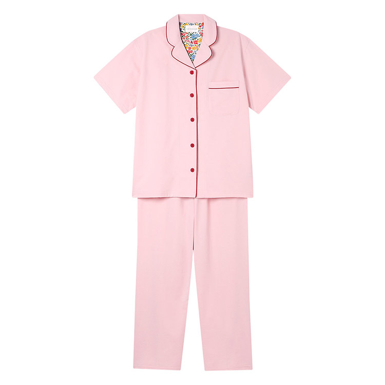 LP6628|ウンナナクール une nana cool 【綿混】両染ジャージ半袖パジャマ MADE WITH LIBERTY FABRIC パジャマ 上下セット M/L
