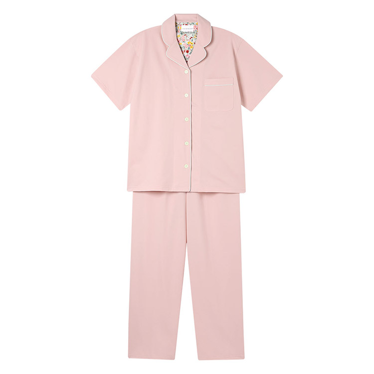 LP6628|ウンナナクール une nana cool 【綿混】両染ジャージ半袖パジャマ MADE WITH LIBERTY FABRIC パジャマ 上下セット M/L
