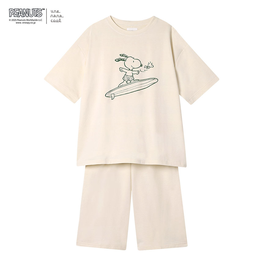 LP6634|ウンナナクール une nana cool 【綿混】PEANUTS×une nana cool リヨセルハイゲージウラケパジャマ パジャマ 上下セット M/L