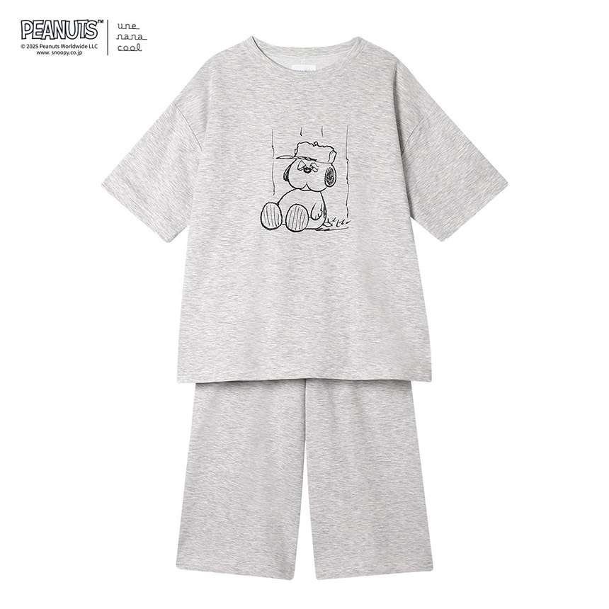 LP6634|ウンナナクール une nana cool 【綿混】PEANUTS×une nana cool リヨセルハイゲージウラケパジャマ パジャマ 上下セット M/L