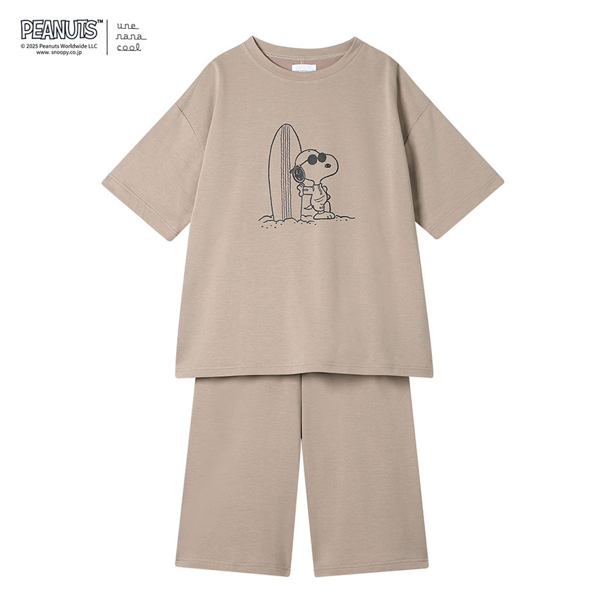 LP6634|ウンナナクール une nana cool 【綿混】PEANUTS×une nana cool リヨセルハイゲージウラケパジャマ パジャマ 上下セット M/L