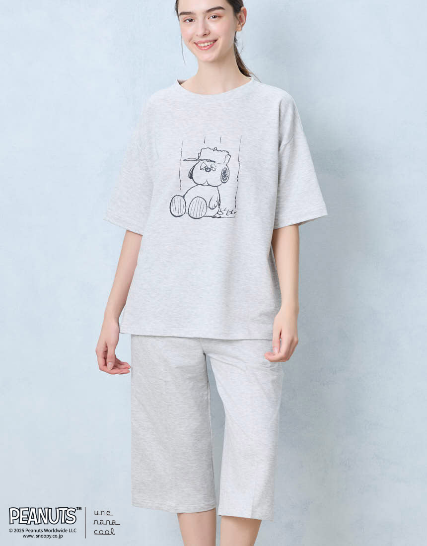 LP6634|ウンナナクール une nana cool 【綿混】PEANUTS×une nana cool リヨセルハイゲージウラケパジャマ パジャマ 上下セット M/L