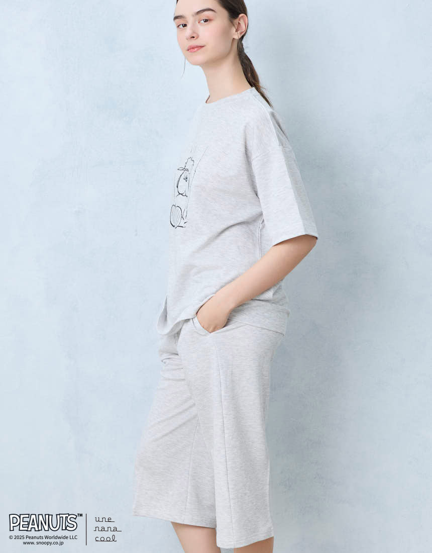 LP6634|ウンナナクール une nana cool 【綿混】PEANUTS×une nana cool リヨセルハイゲージウラケパジャマ パジャマ 上下セット M/L