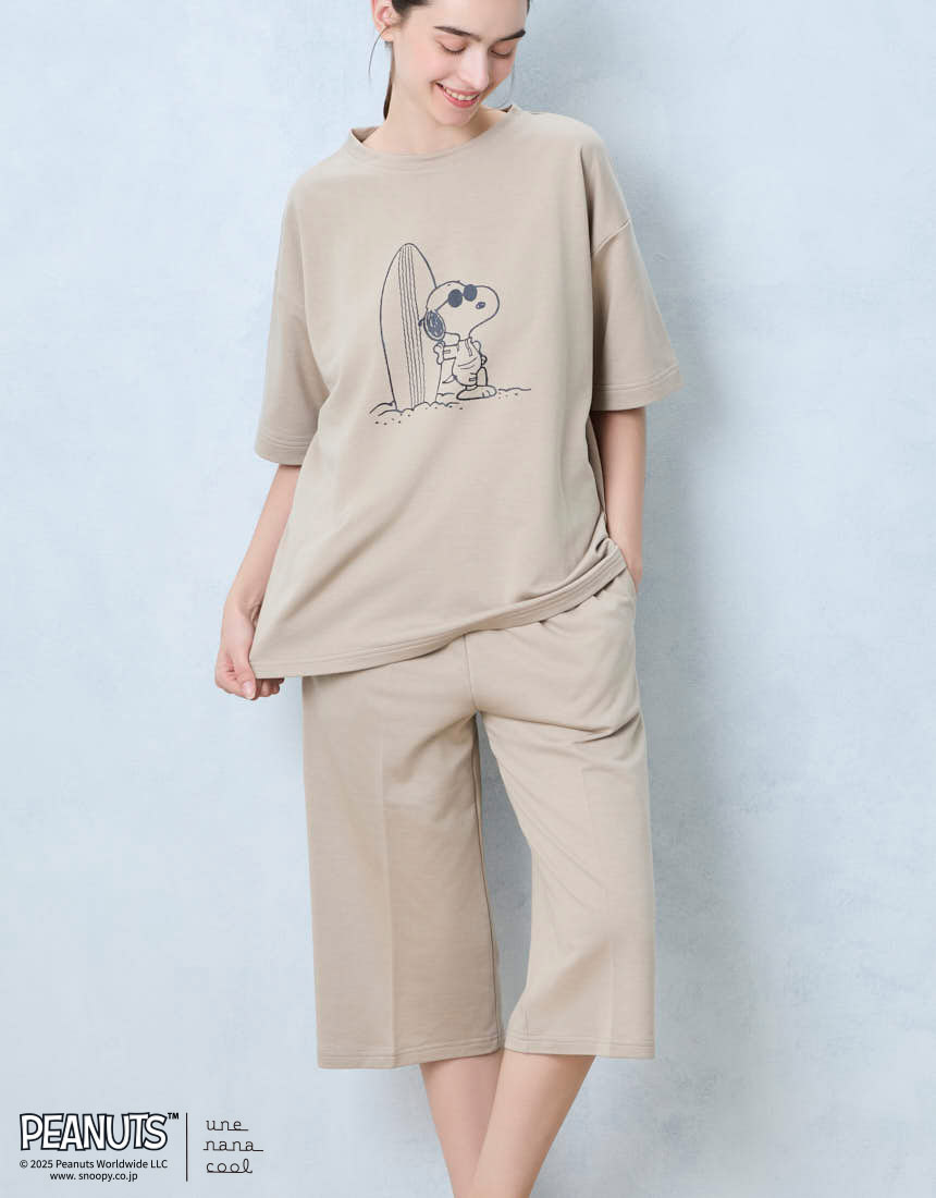 LP6634|ウンナナクール une nana cool 【綿混】PEANUTS×une nana cool リヨセルハイゲージウラケパジャマ パジャマ 上下セット M/L