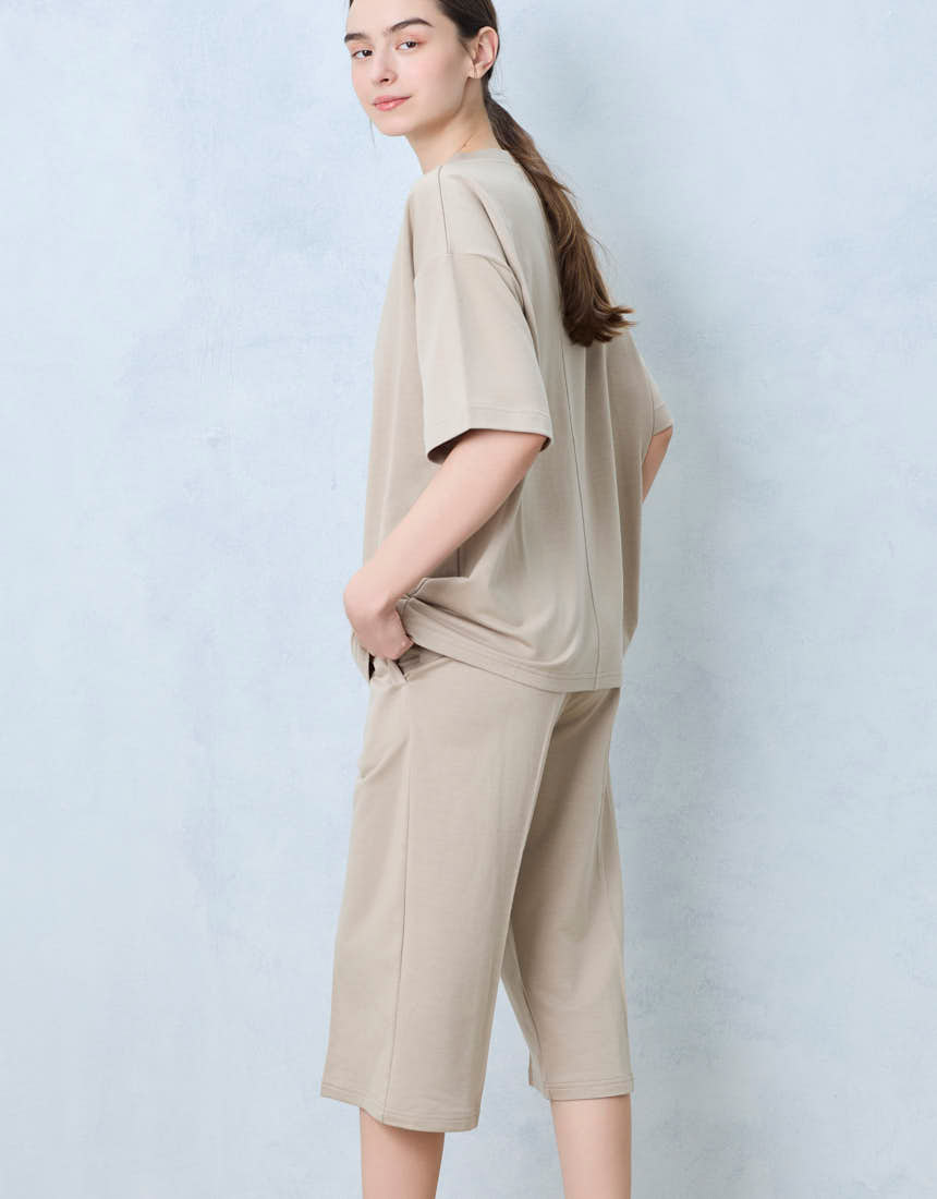 LP6634|ウンナナクール une nana cool 【綿混】PEANUTS×une nana cool リヨセルハイゲージウラケパジャマ パジャマ 上下セット M/L