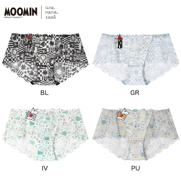 PUN230|ウンナナクール une nana cool MOOMIN × une nana cool 364 レース 総レースショーツ M/L