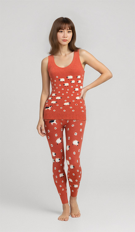 G074KPT9|トリンプ スロギー G074シリーズ ニット柄 ニットパンツ 9分丈 M-LL