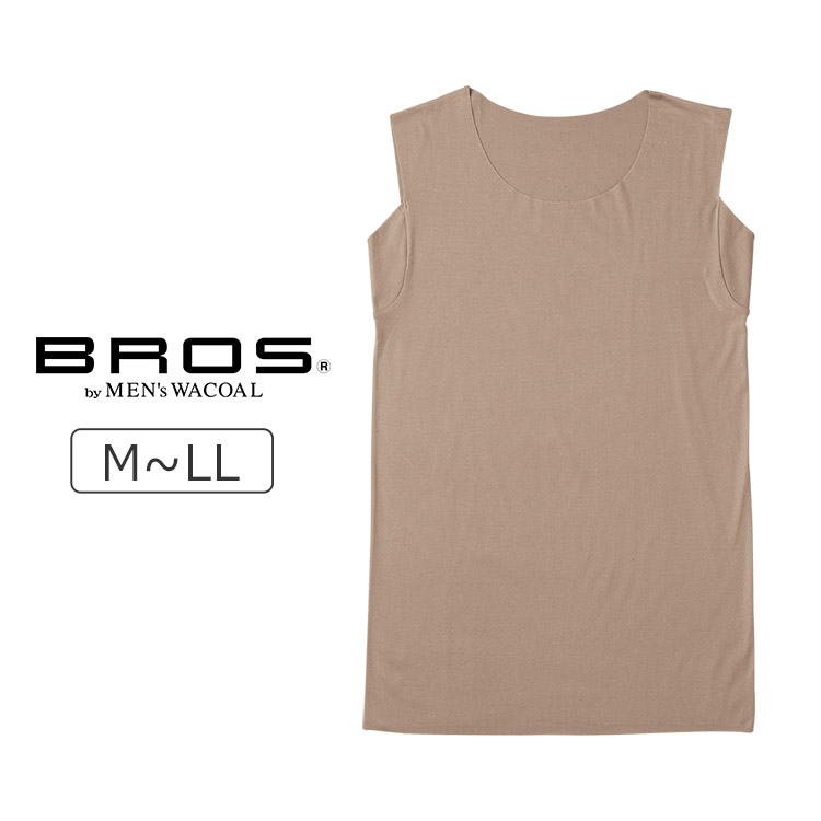 GL5211｜ワコール ブロス BROS オーガニック綿混 メンズシャツ トップス （ノースリーブ） M/L/LL