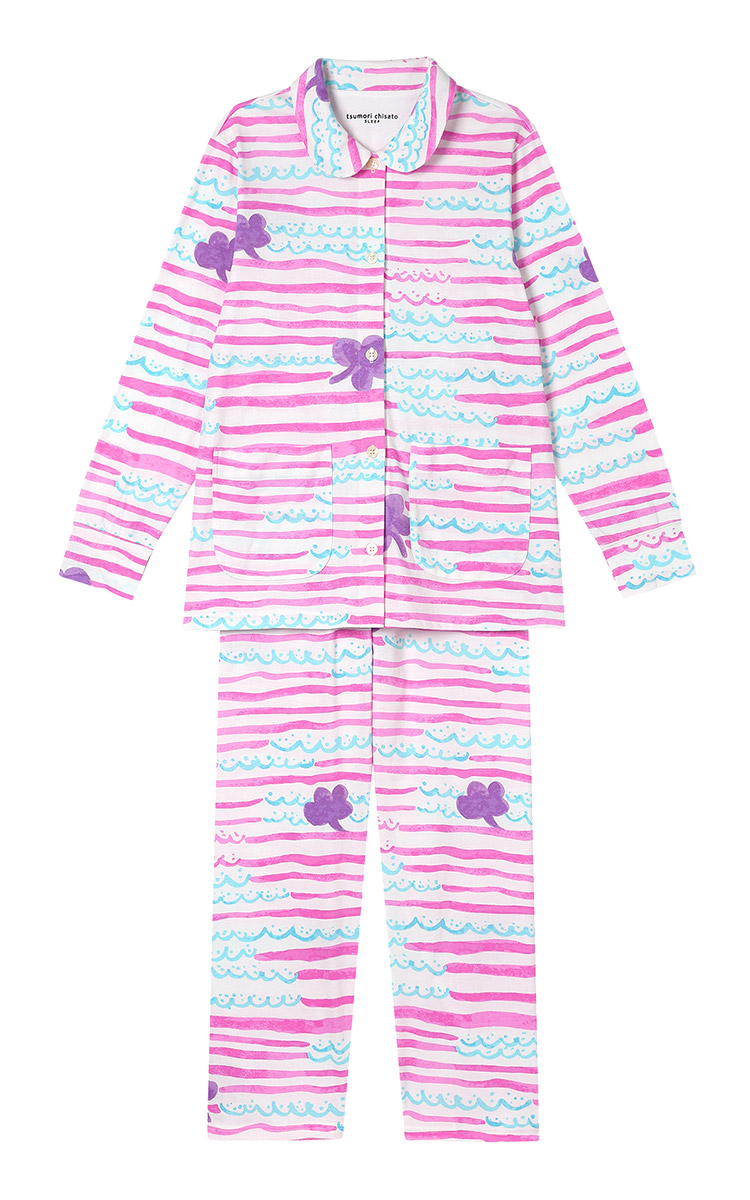 UDX597|ワコール ツモリチサト スリープ ロング袖 ロング丈パンツ パジャマ 上下セット 10分丈・10分袖 M/L