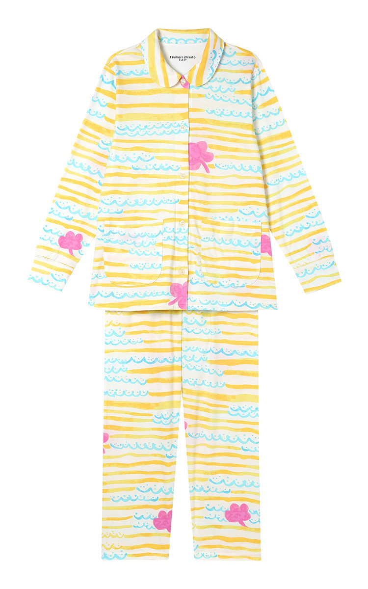 UDX597|ワコール ツモリチサト スリープ ロング袖 ロング丈パンツ パジャマ 上下セット 10分丈・10分袖 M/L