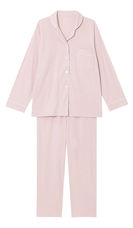 YDX503|ワコール 睡眠科学 パジャマ 上下セット レディース 天綿 綿100% 10分丈 10分袖 M/L