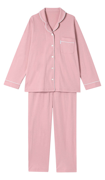 YDX503|ワコール 睡眠科学 パジャマ 上下セット レディース 天綿 綿100% 10分丈 10分袖 M/L