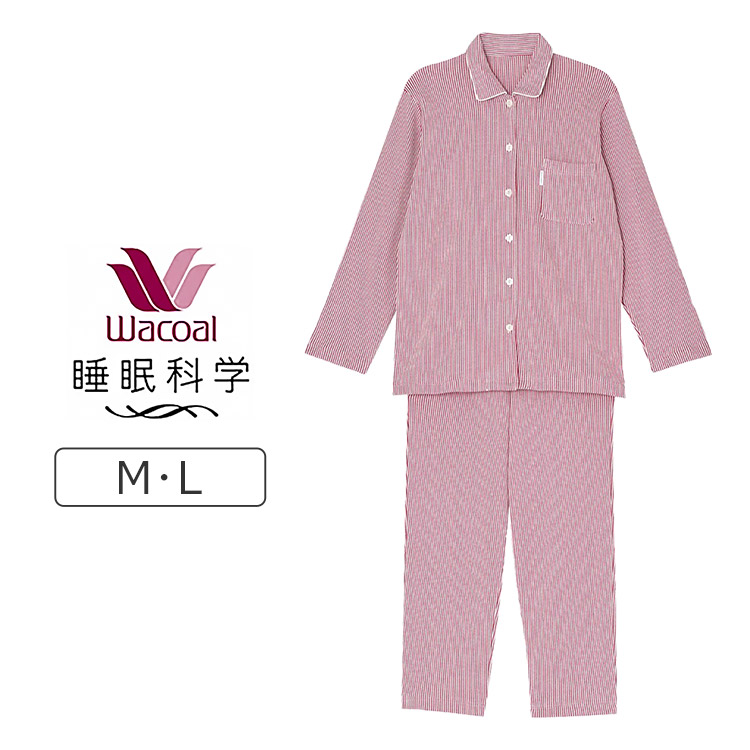 YDX542|ワコール 睡眠科学 パジャマ 上下セット レディース シルク100% 吸放湿性 10分丈 10分袖 MP/M/L/LL