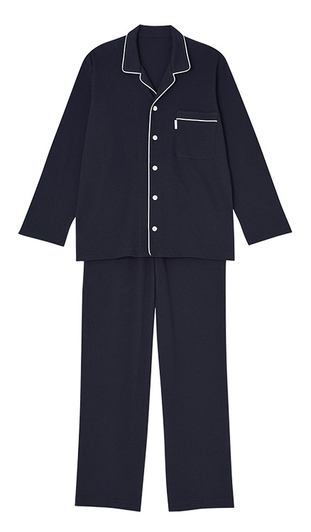 YGX526|ワコール 睡眠科学 パジャマ 上下セット メンズ 天綿 綿100% 通気性 10分丈 10分袖 M/L