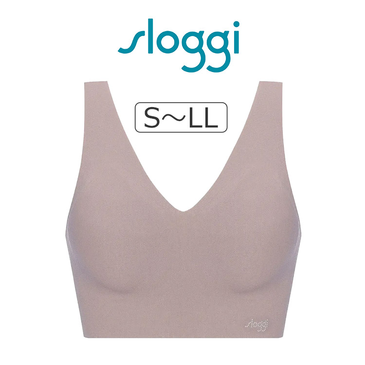 G068N-Top2|トリンプ スロギー ゼロフィール 綿混 カップ付きハーフトップ Vネック S/M/L/LL