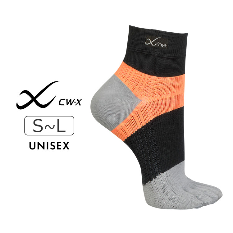 BCR610|ワコール CW-X パーツ 5本指ソックス ショートタイプ スポーツ用靴下 ユニセックス S/M/L