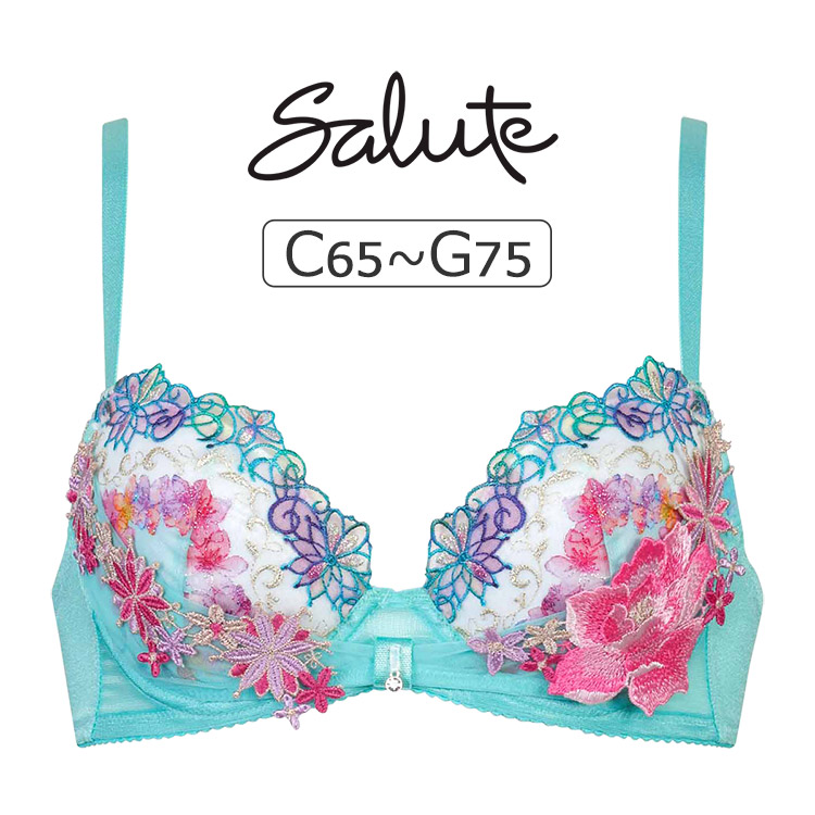 BTJ750｜ワコール サルート 50グループ 50G ブラジャー単品 リボンブラ CDEFGカップ  アンダー65/70/75/80cm