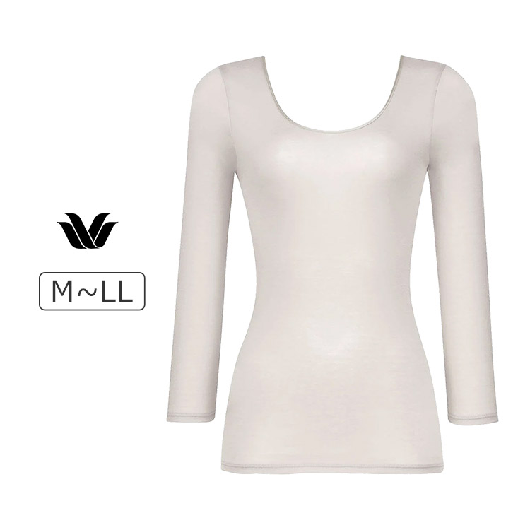 CLD329|ワコール オーガニックコットン100%タイプ トップス インナー 8分袖 M/L/LL