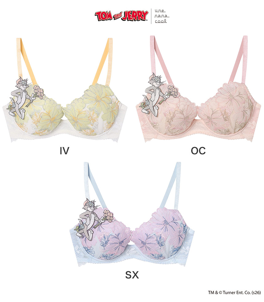 BUN215|ウンナナクール une nana cool トムとジェリー × une nana cool ブラジャー単品 BCDEFカップ アンダー 65/70/75cm