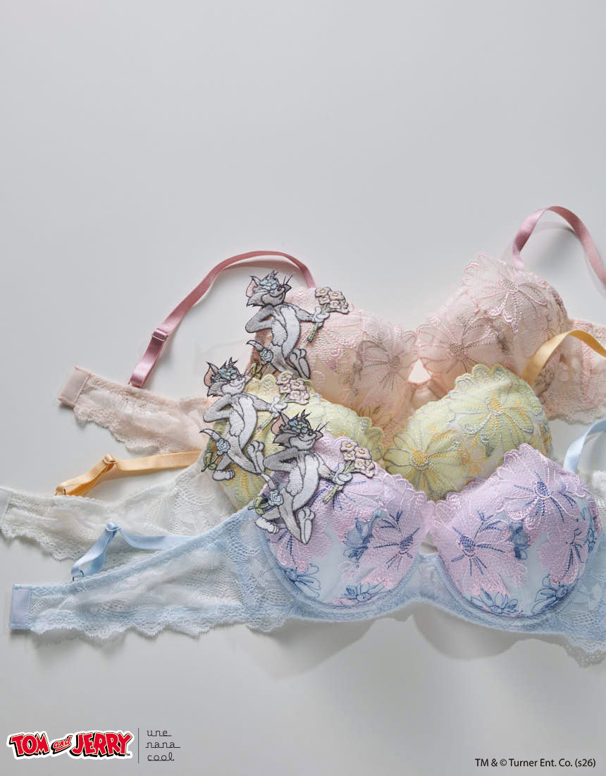 BUN215|ウンナナクール une nana cool トムとジェリー × une nana cool ブラジャー単品 BCDEFカップ アンダー 65/70/75cm