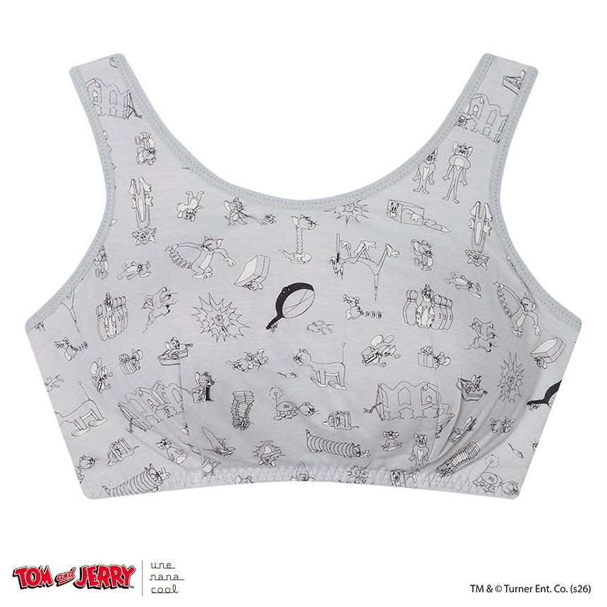 JB3959|ウンナナクール une nana cool トムとジェリー × une nana cool ナイトアップブラ ノンワイヤーブラ M/L/LL