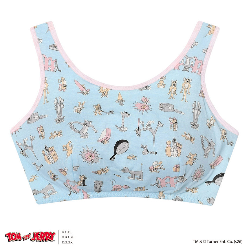 JB3959|ウンナナクール une nana cool トムとジェリー × une nana cool ナイトアップブラ ノンワイヤーブラ M/L/LL