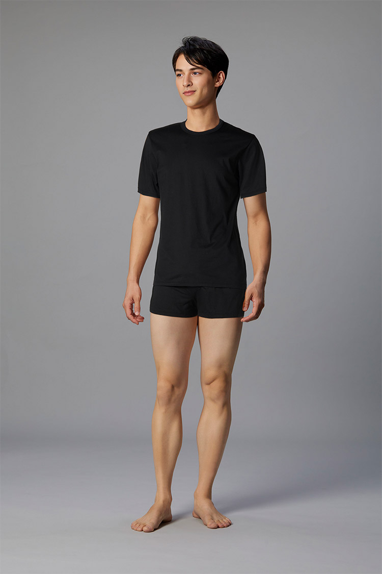 GL5300|ワコール ブロス BROS メンズシャツ トップ 半袖 3分袖 クルーネック M/L/LL