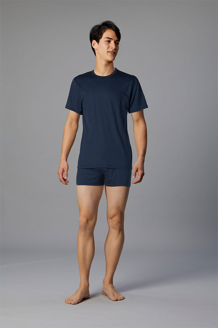 GL5300|ワコール ブロス BROS メンズシャツ トップ 半袖 3分袖 クルーネック M/L/LL