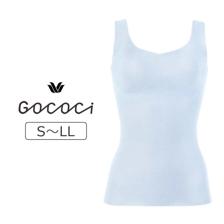 UGG251|ワコール GOCOCi ゴコチ ブラトップ ノースリーブ カップ付きインナー 綿混 S/M/L/LL