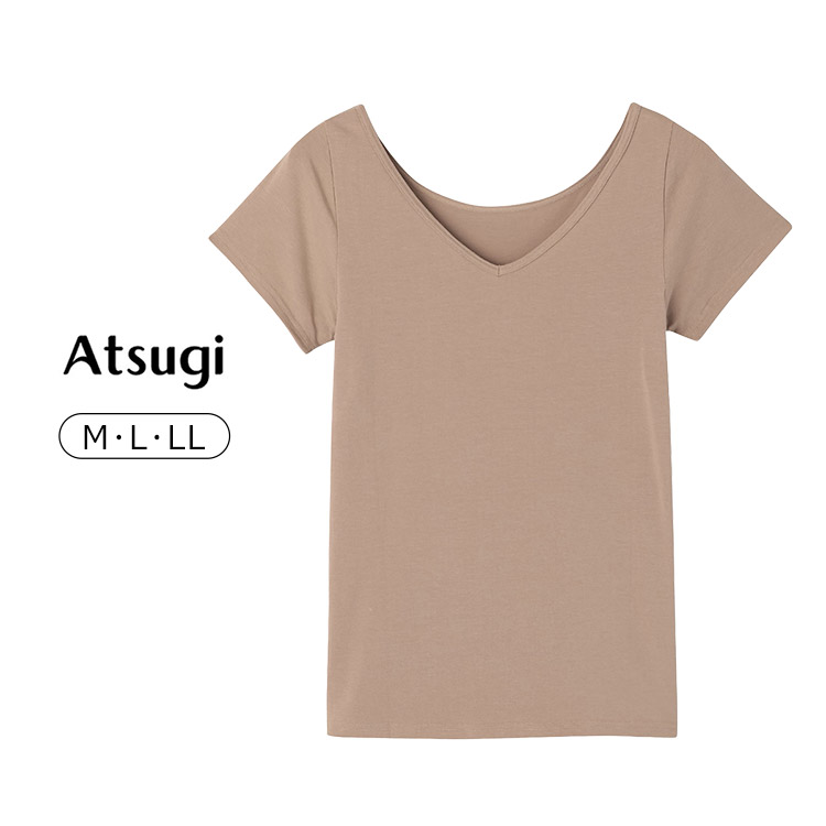 47450HK|アツギ ATSUGI yuragini ユラギニ 2WAYネックインナー 2分袖 M/L/LL