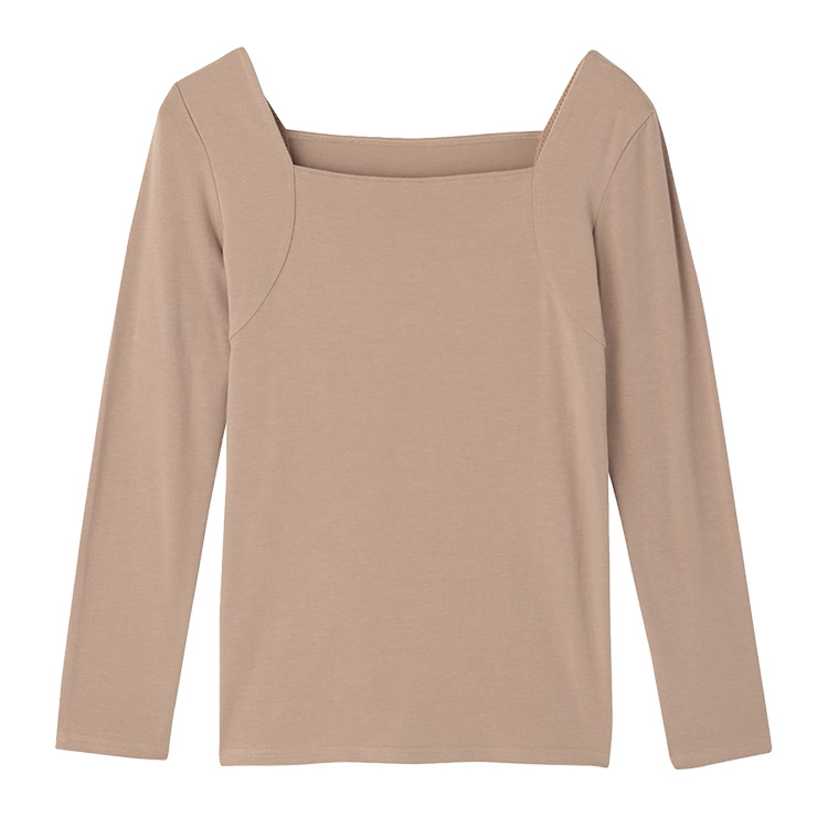 47450NK|アツギ ATSUGI yuragini ユラギニ スクエアネックインナー 8分袖 M/L/LL