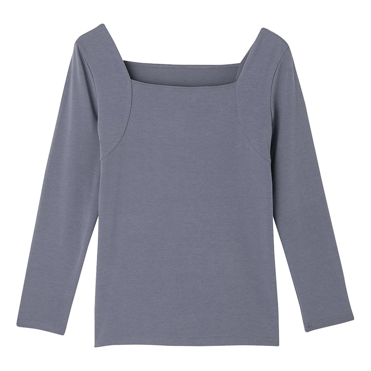 47450NK|アツギ ATSUGI yuragini ユラギニ スクエアネックインナー 8分袖 M/L/LL