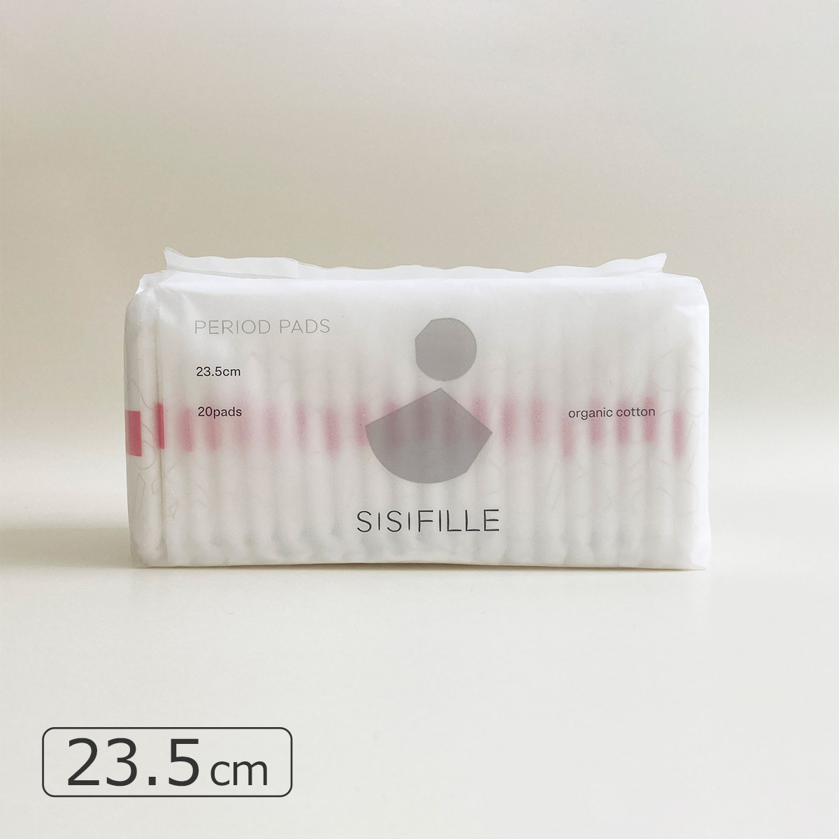 PFSM0008|シシフィーユ ピリオドパッド PERIOD PADS オーガニックコットン 生理用ナプキン 羽付き 20個入り 23.5cm 日本製