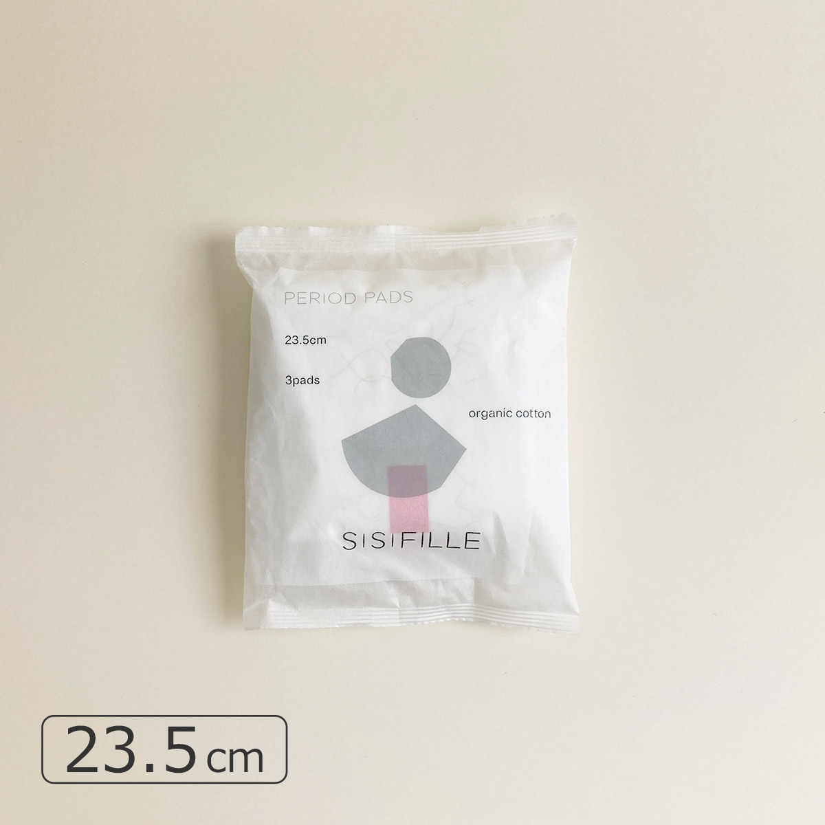 PFSM0010|シシフィーユ ピリオドパッド PERIOD PADS オーガニックコットン 生理用ナプキン 羽付き 3個入り 23.5cm 日本製