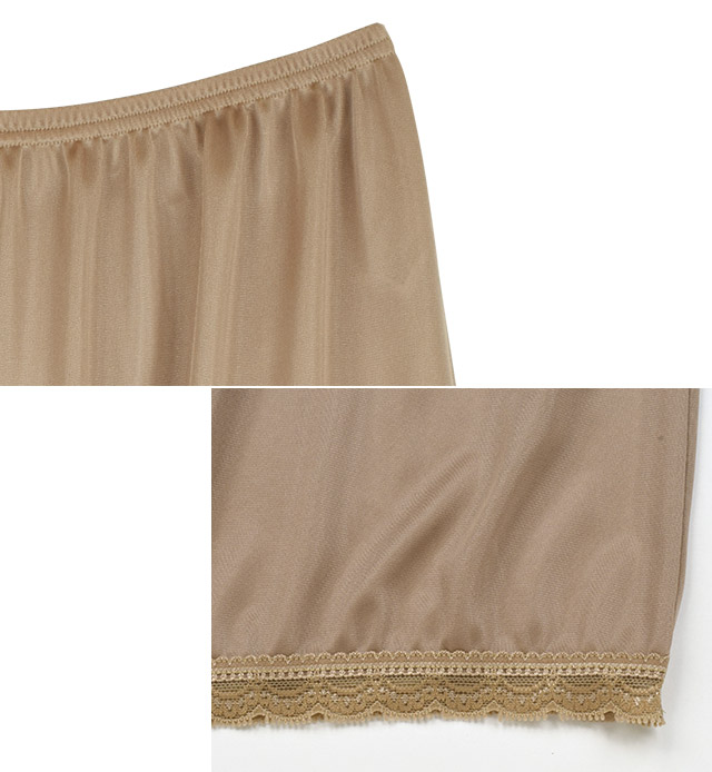 TLP202|アンテシュクレ intesucre シンプルランジェリー 裾ゴムレース ペチコート 65丈 全3色 M/L 日本製