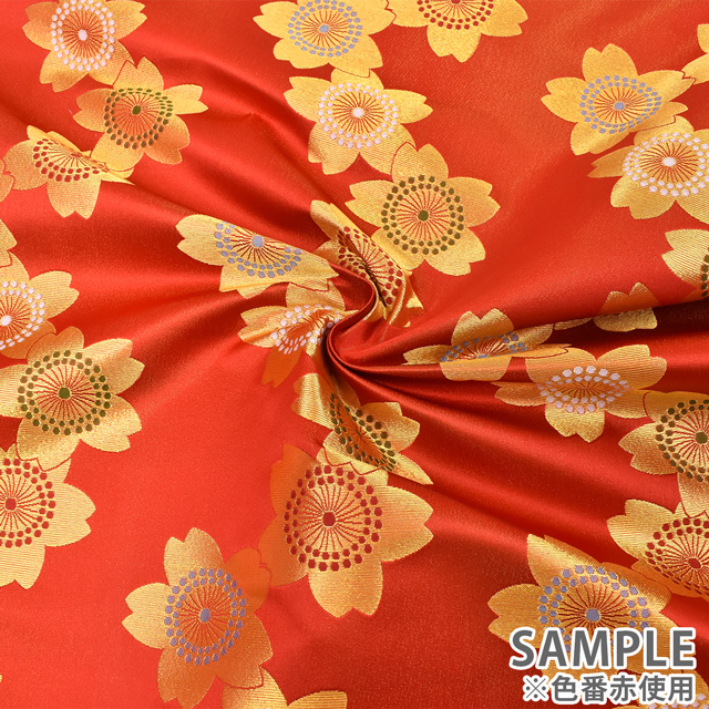 金襴生地 桂2号特上 桜(013-5) 赤 09Bh18_