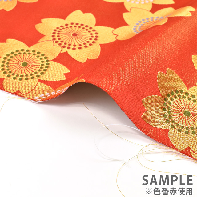 金襴生地 桂2号特上 桜(013-5) 赤 09Bh18_