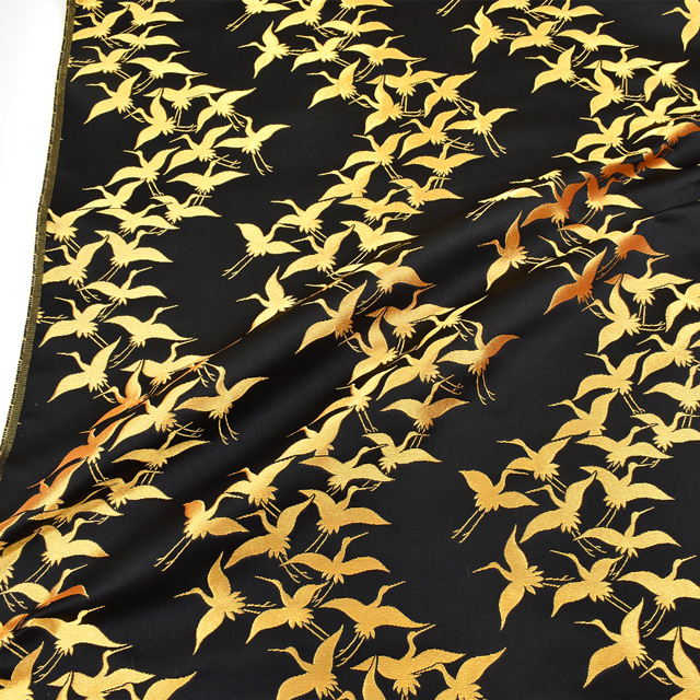 金襴生地 桂2号特上 鶴(013-8) 黒 09Bh18_