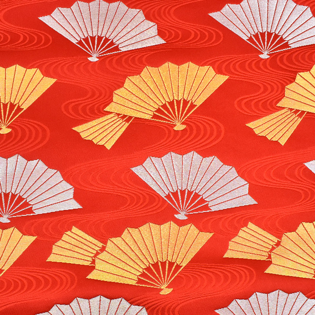 金襴生地 桂2号特上 扇(013-9) 赤 09Bh18_