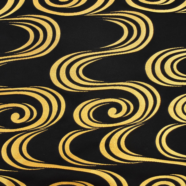 金襴生地 桂2号特上 波(013-14) 黒 09Bh18_