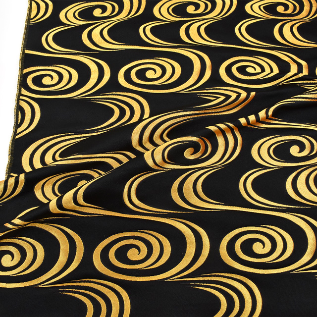 金襴生地 桂2号特上 波(013-14) 黒 09Bh18_