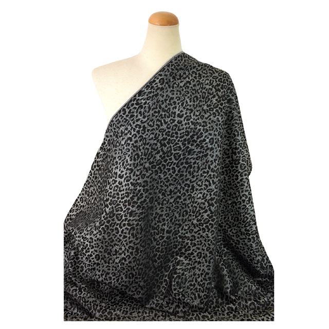 ジャガード生地 メタリックパンサー(028-10120) OK28.シルバー 10Aa05_