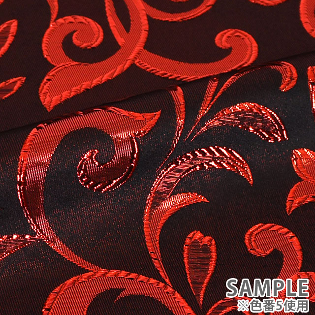 ジャガード生地 メタリックアラベスク(028-HM9775) 1.グリーン 10Aa05_