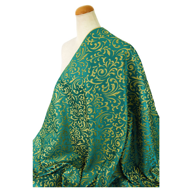 生地 メタルブロケード(028-V9768) 6.グリーン 10Aa05_