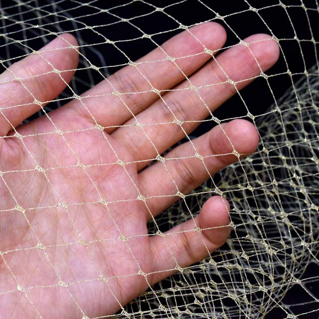 生地 ラメヘアーネット(035-3037) 1.KW(白)/ゴールド 10Ab03_