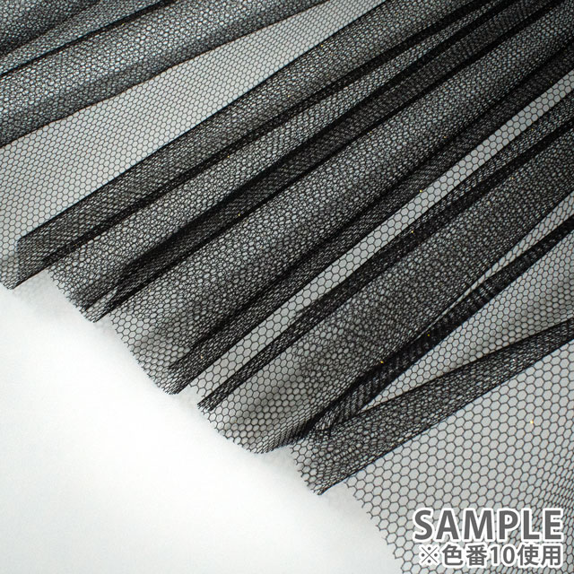 生地 スターリーベール(035-W1250G) 10.黒×ゴールドラメ 10Aa01_