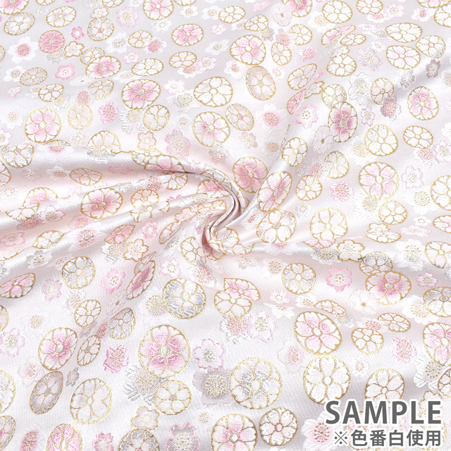 金襴生地 洛レイ胴入 桜爛漫(1-10505) 白 09Bh18_