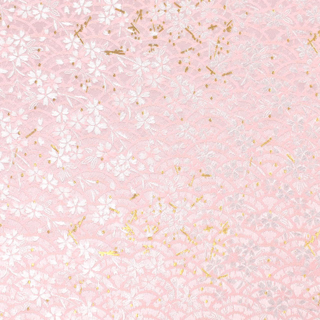 金襴生地 琳派名物裂 青海波桜(1-11039-A) 桜 09Bh18_