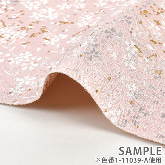 金襴生地 琳派名物裂 青海波桜(1-11039-A) 桜 09Bh18_